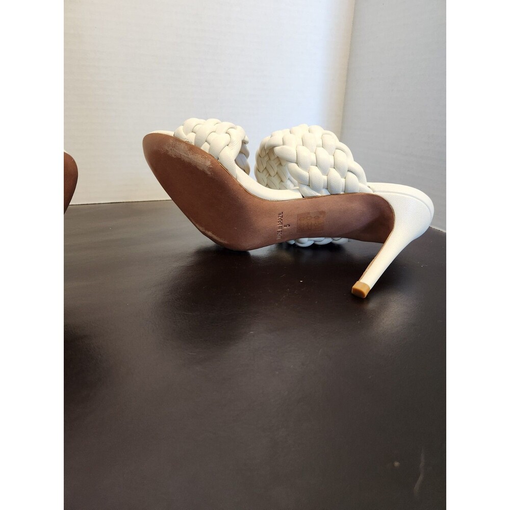 BCBG MAXAZRIA White Slip Sandal Pumps Braided Slide Dress Size 5 - Picture 10 of 12